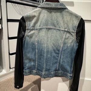 Aritzia Talula Jean Jacket with Leather Sleeves